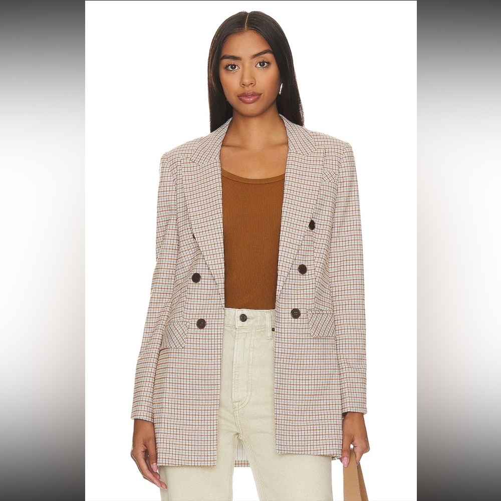 1. STATE • REVOLVE Houndstooth Double Breasted Blazer Size 6